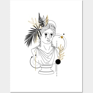 Hera (Juno). Creative Illustration In Geometric And Line Art Style Posters and Art